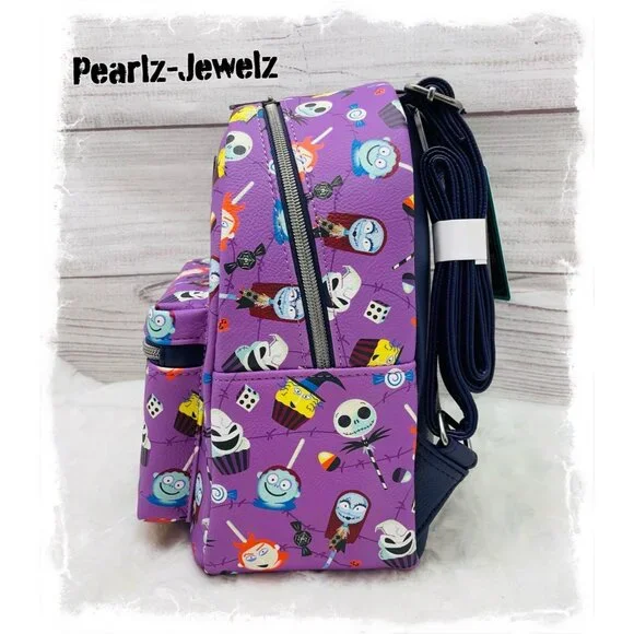 Loungefly Nightmare Before Christmas NBC Character Candy Purple Backpack NWT
